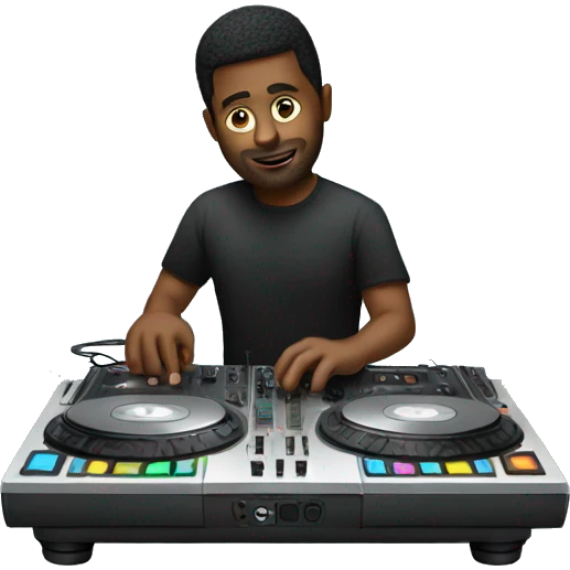 DJ man with a DJ controller board  emoji