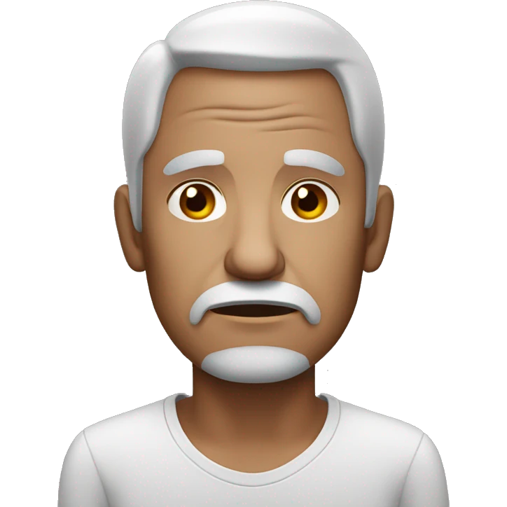 sad old man with edium brow tone skin emoji