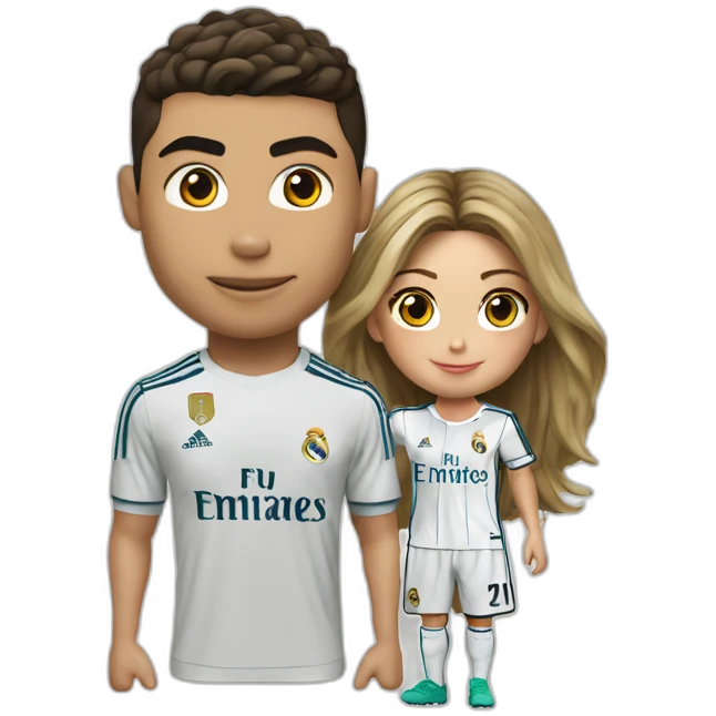 Ronaldo with real madrid shirt with georgina emoji