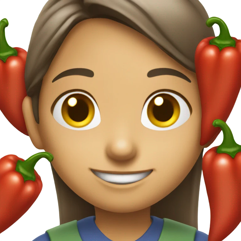 Girl with chili emoji