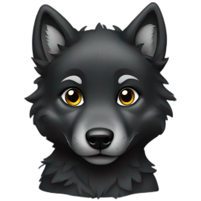 baby black Wolf emoji
