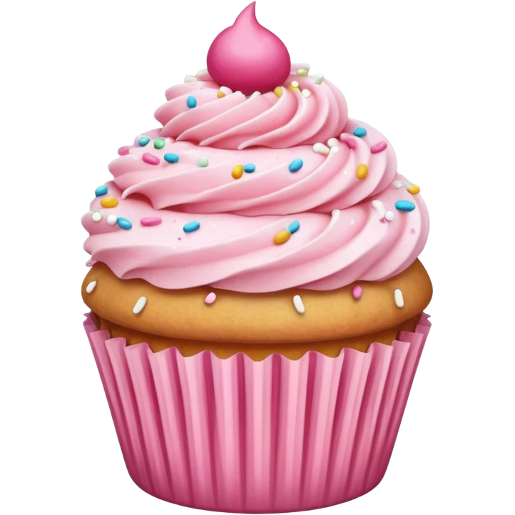 Cupcake with pink icing emoji