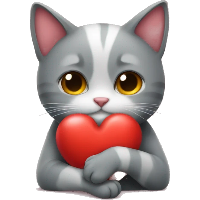Cat hugging heart emoji