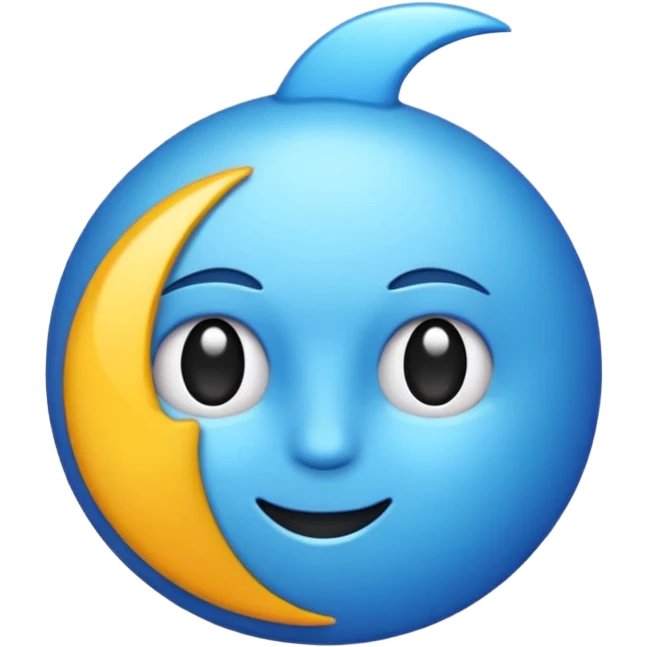 Rayos y centellas en expresión de alegría color azul emoji