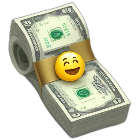 Billet de 1000 € sur un pied emoji
