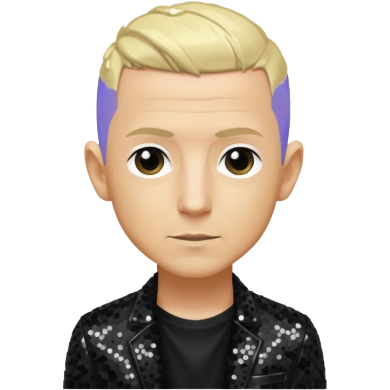 Chester Bennington from Linkin Park with blonde hair, black sequin outfit emoji
