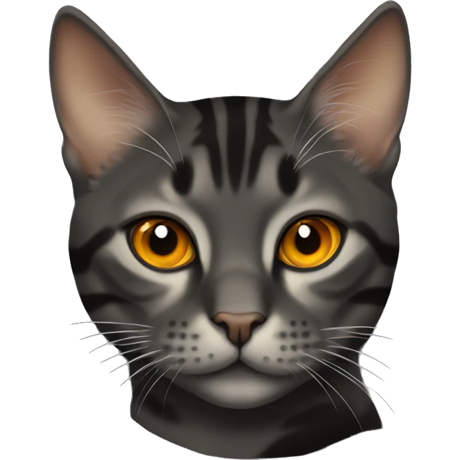 Black Smokey tabby with gold/orange eyes emoji