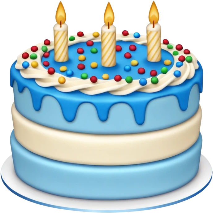 blue confetti cake emoji