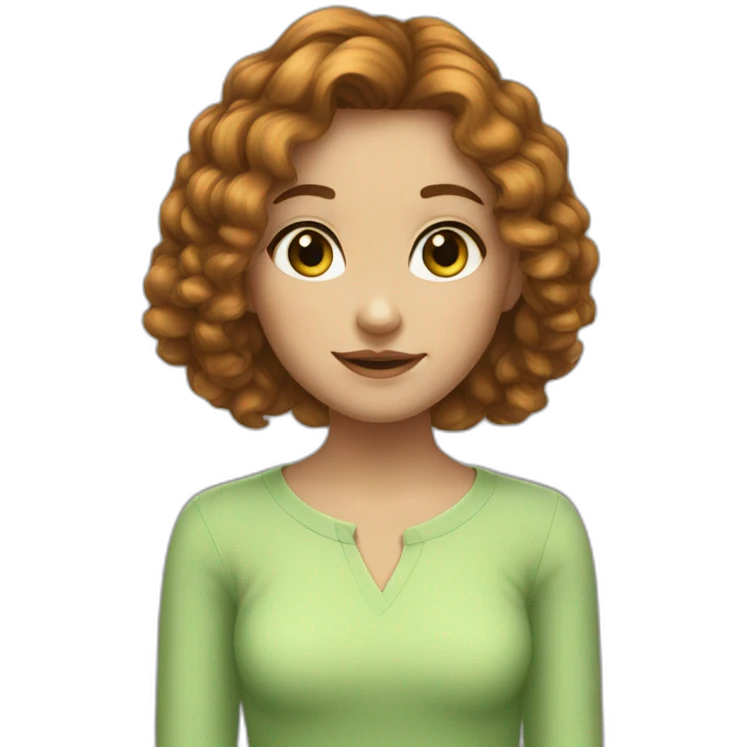 girl cheveux chatain yeux verts emoji