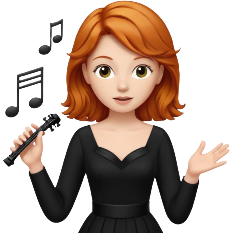 Ginger haired female conducting music emoji