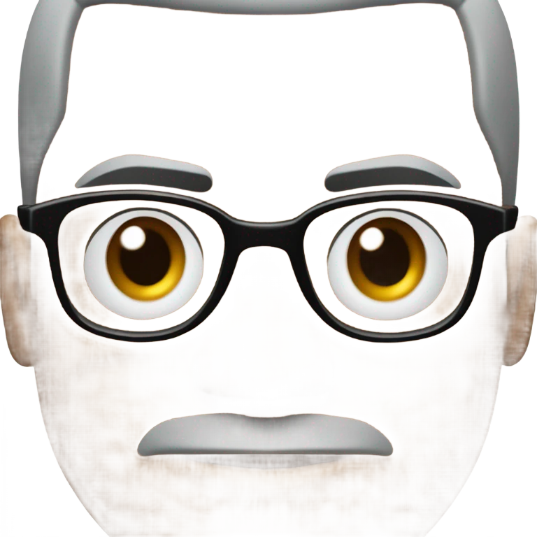 Malcolm x  with small round face and suit and glasses and buzz cut and small black eyes and small gray beard and small black eyes and wrinkled forehead emoji