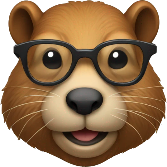 Beaver wear glasses emoji