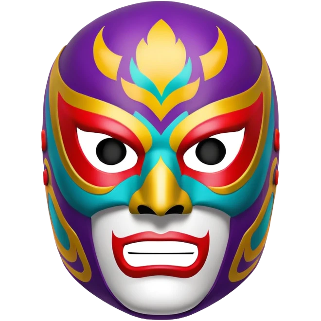 colorful sinister luchador mask with menacing expression emoji