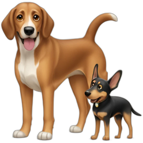 coonhound and German shepherd mix dog walking emoji