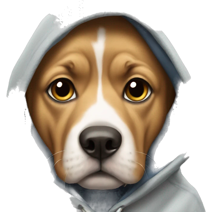 Dog wearing a hoodie emoji