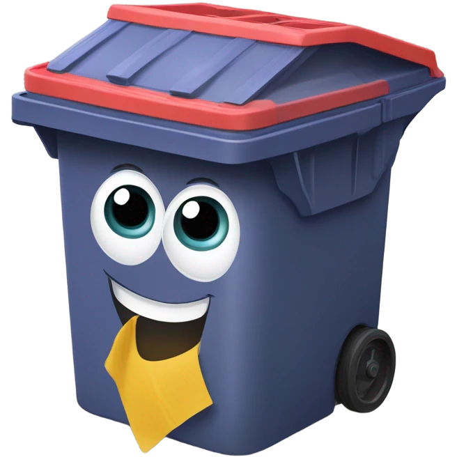 cute garbage container emoji