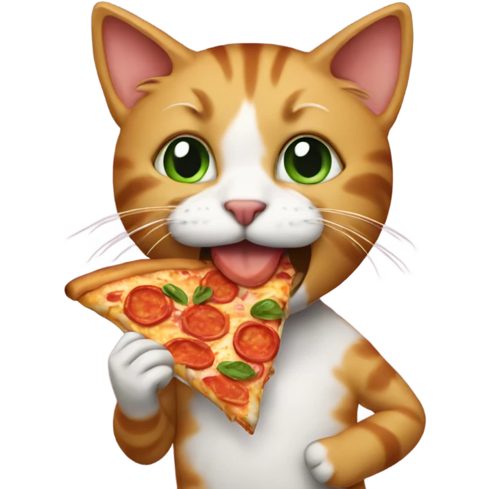 Cat eating pizza emoji