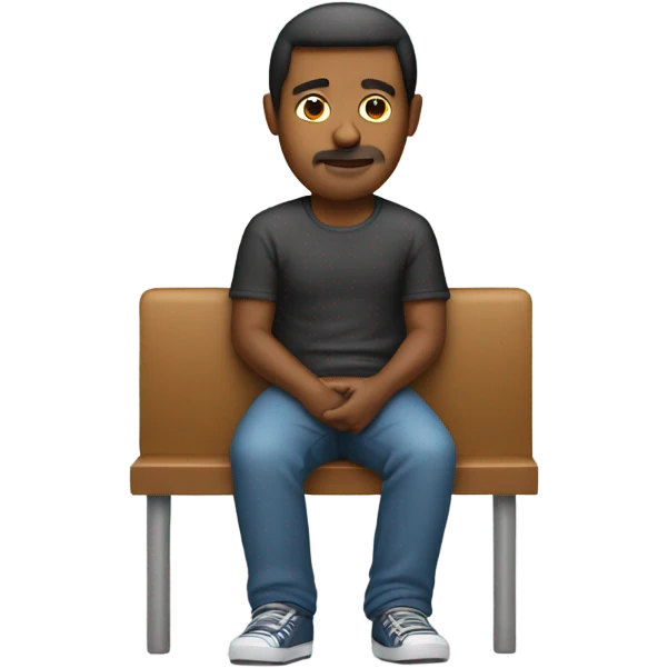 A man sitting a the edge of he’s seat tensing emoji