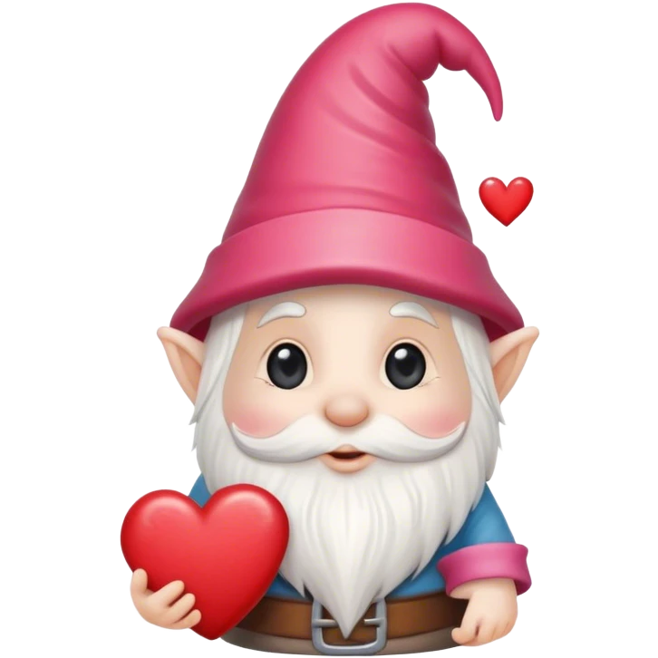 An adorable little Valentine’s Day style gnome with a heart emoji