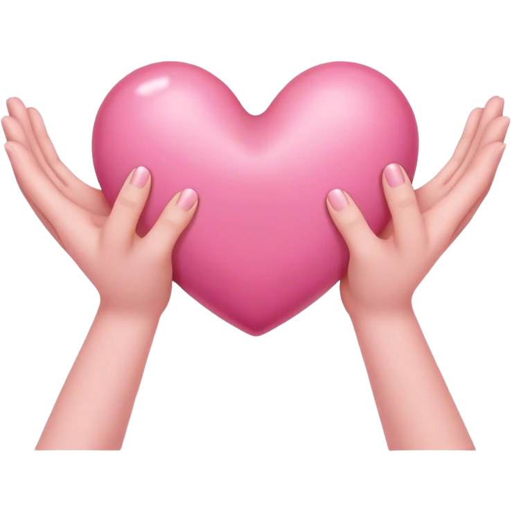 heart with hands, pink heart in middle emoji