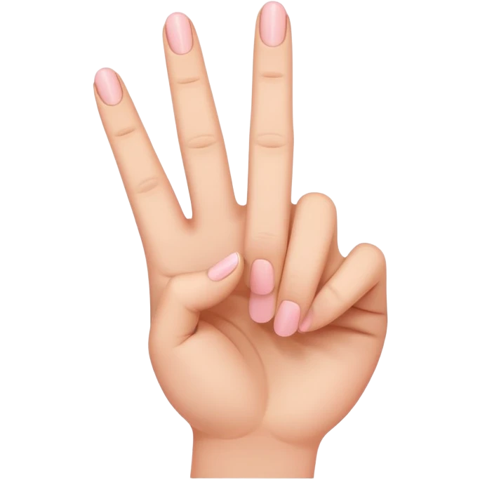 A hand with three fingers up index finger and middle finger and pinky   emoji