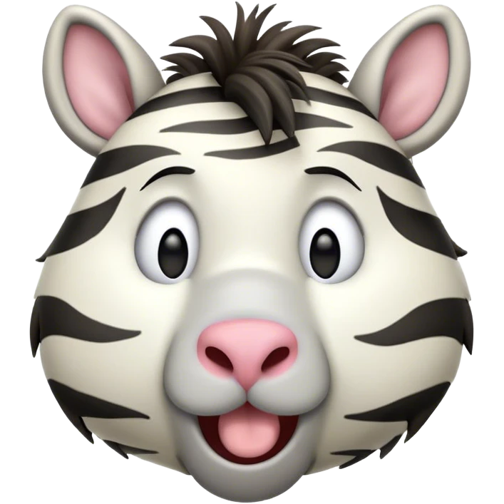 Cinematic Cute Yawning Zebra Portrait Emoji, Head tilted slightly with a dramatic, wide-open yawn, showcasing a soft, downy striped Fur with gently drooping ears and round eyes barely open in drowsy contentment, Simplified yet irresistibly adorable features, highly detailed, glowing with a soft, cozy glow, high shine, relaxed yet expressive, stylized with a touch of savannah charm, bright and endearing, soft glowing outline, capturing the essence of a sleepy yet affectionate zebra, so drowsy it feels like it could stretch out of the screen and curl up for a nap! emoji