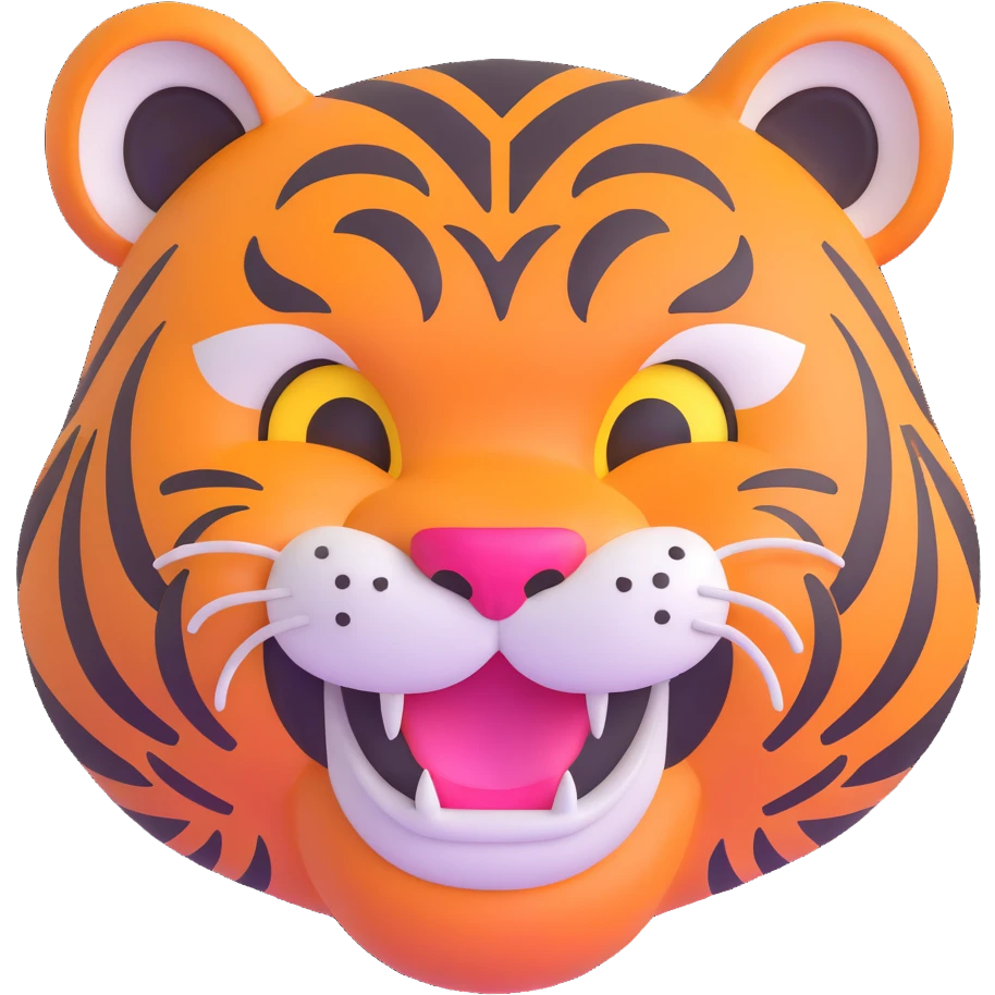 laughing tiger face for Twitch emote emoji