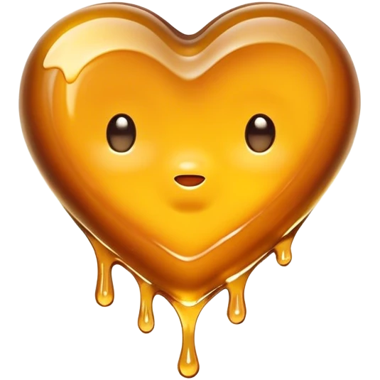 glossy melting honey heart emoji