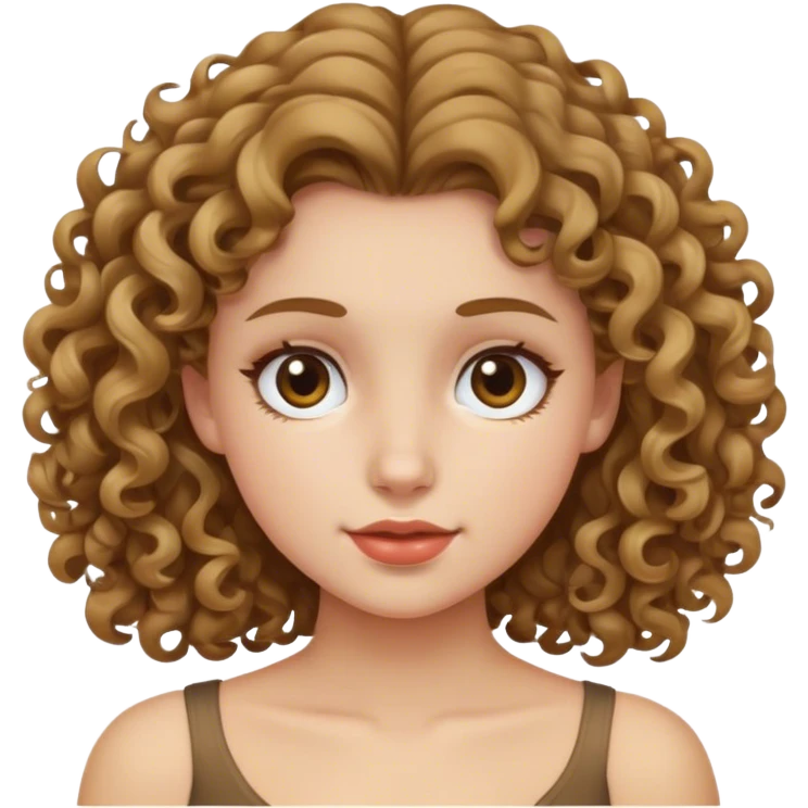 girl with dark blond curly hair emoji