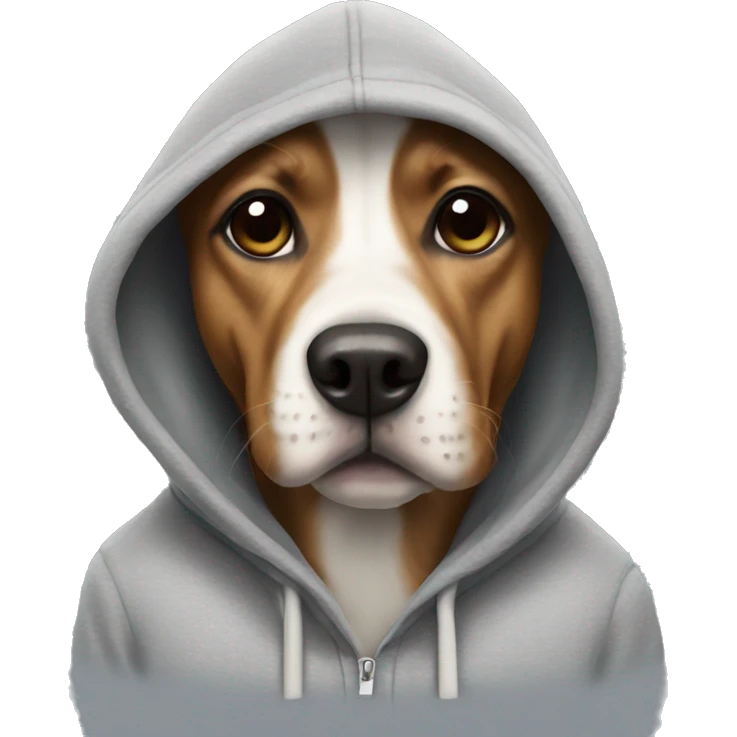 Dog wearing a hoodie emoji