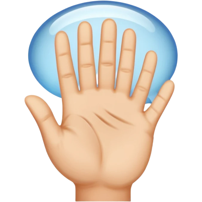 open palm inside a dialogue bubble emoji