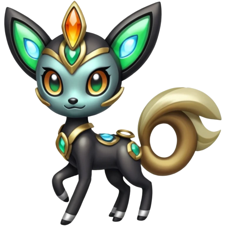 Meloetta-Protogen-hybrid-fusion-Fakémon-creature, full body emoji