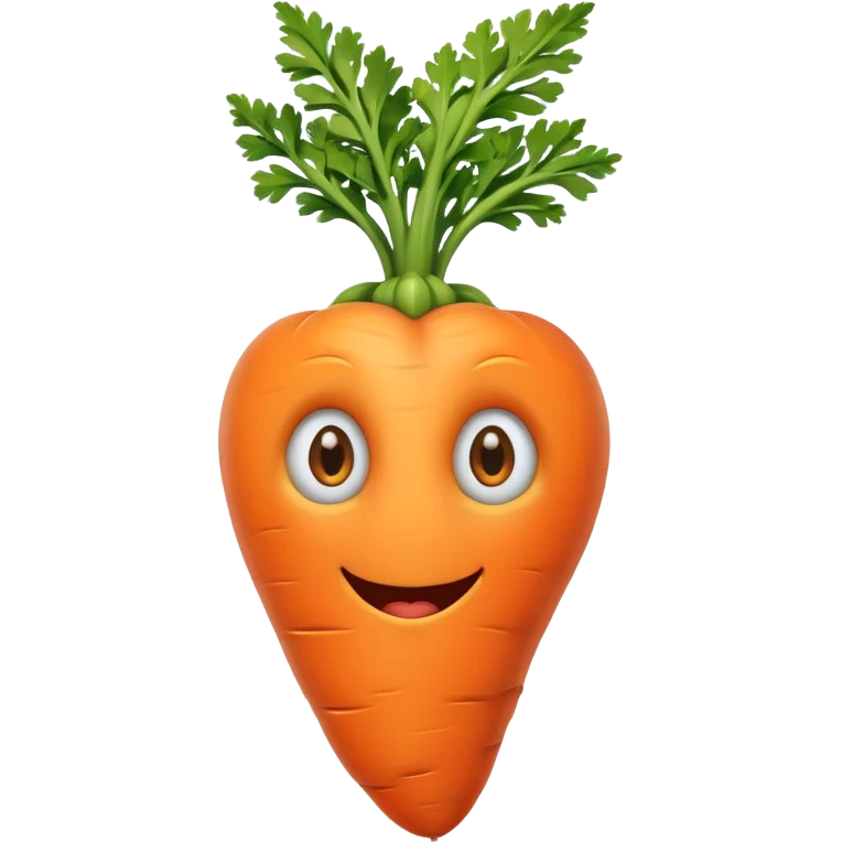 Create a curved carrot with eyes emoji
