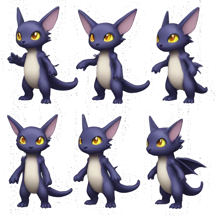 cute cool edgy sharp eldritch ethereal Digimon-Fakemon-animal full body emoji