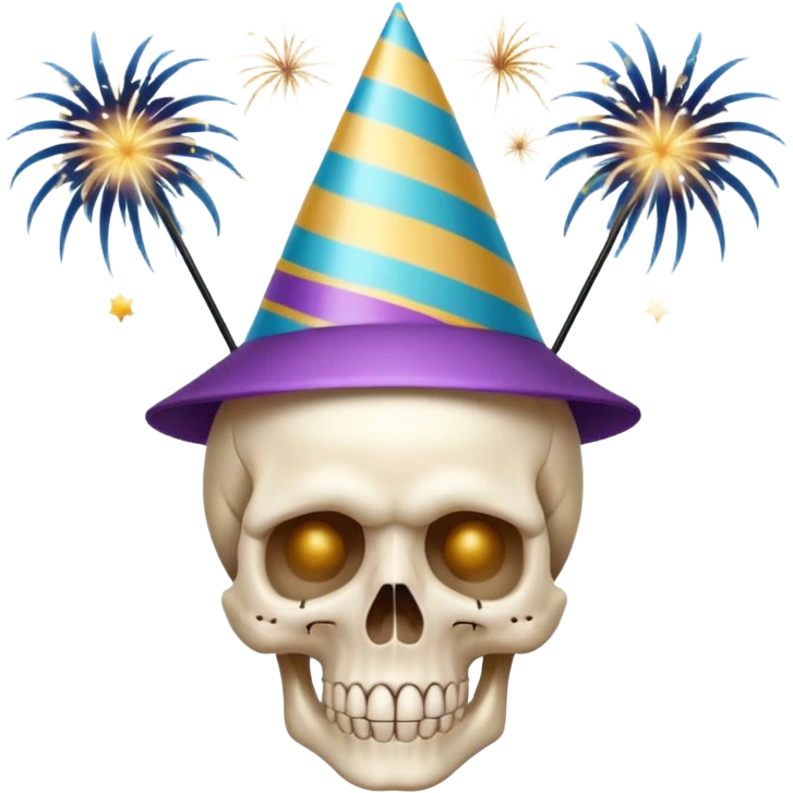 Skull ,New years ,Fireworks emoji