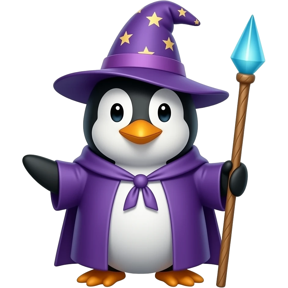 Penguin Wizard emoji