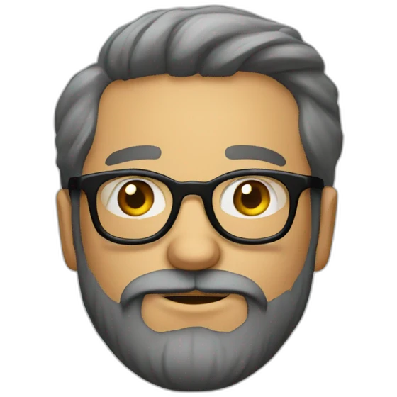 Bearded intelligent man with round glasses emoji