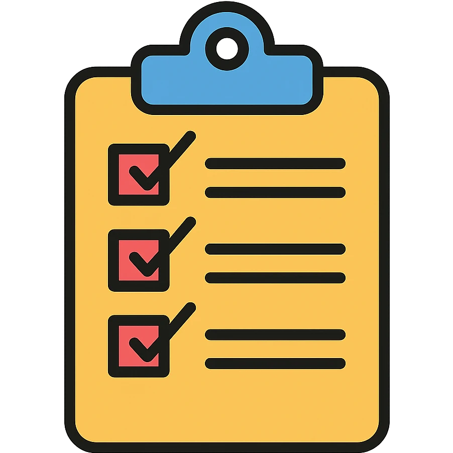 checklist or clipboard icon, clean and modern style emoji