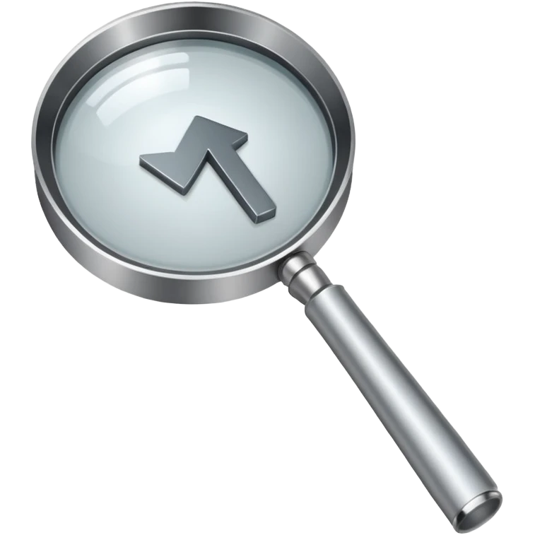 magnifying glass with a downward arrow button in the bottom right, no apple symbols or references emoji