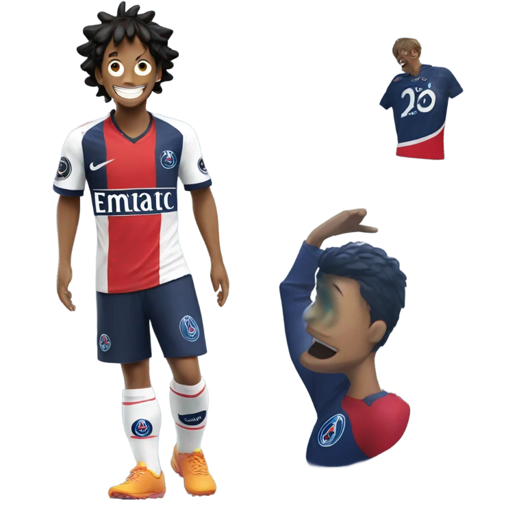Luffy with psg jersey emoji