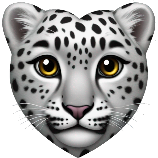 snow leopard printed heart emoji