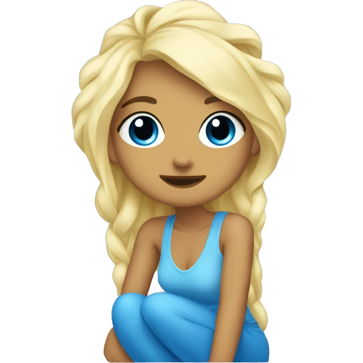 Paytas meditating blue beautiful girl blonde emoji