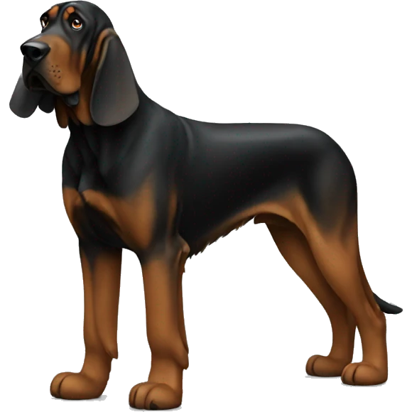 Black bloodhound standing  emoji