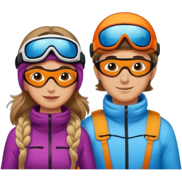 a recently marries couple skiing emoji