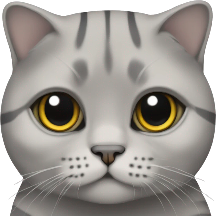 Scottish fold cat grey with stripes  emoji
