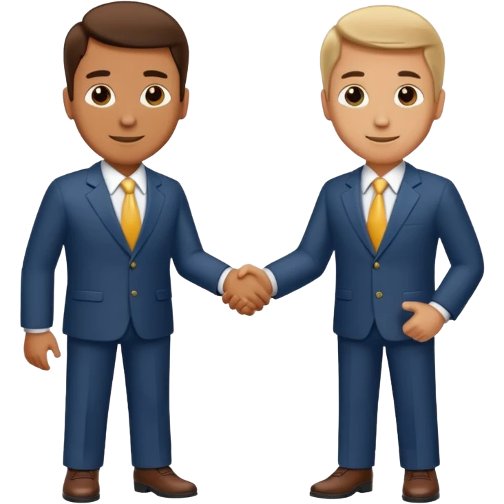 two men in business attire shaking hands emoji
