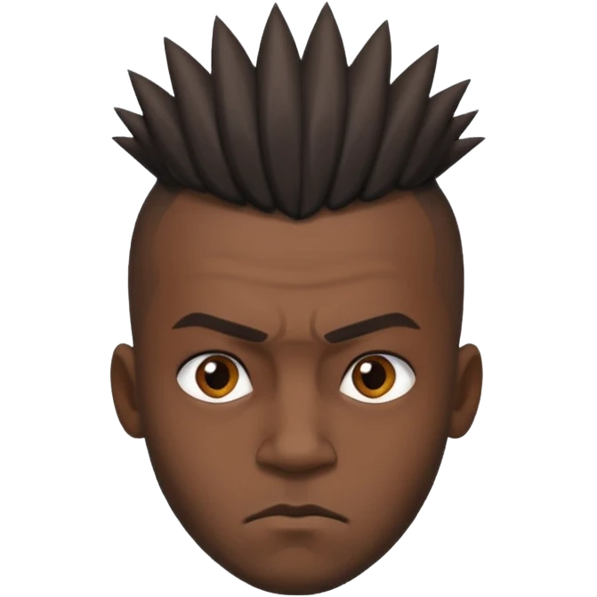 Black man with mowhak  emoji