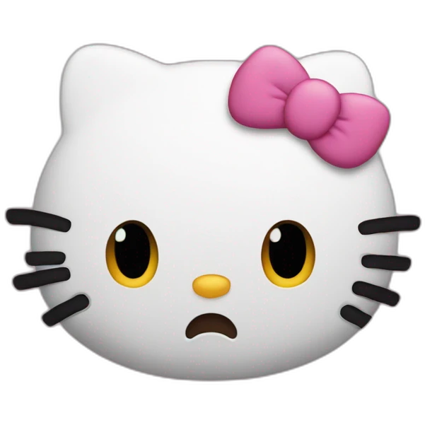 Hello kitty sad tear running down emoji