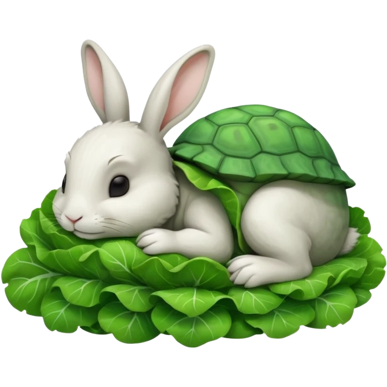 lapin qui dort et la tortu qui mange de la letu emoji