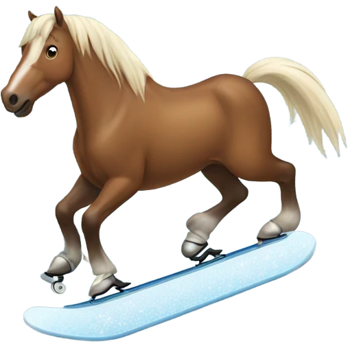 Horse ice skating emoji